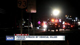 One person dead after being hit by vehicle in Lockport