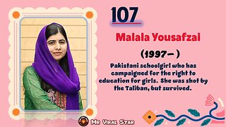 Malala Yousafzai (1997– )| TOP 150 Women That CHANGED THE WORLD | Short Biography