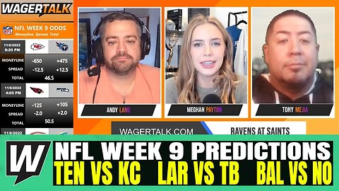 NFL Week 9 Predictions and Odds | Titans vs Chiefs | Rams vs Buccaneers | Ravens vs Saints Previews