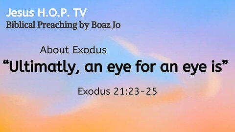 "Ultimately, an eye for an eye is" - Boaz Jo