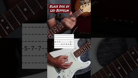 Black Dog by Led zeppelin guitar riff with tabs #shorts