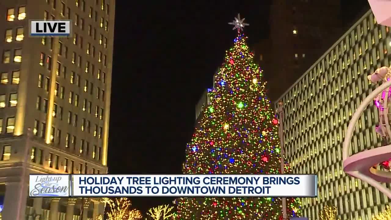 Holiday tree lighting ceremony brings thousands to downtown Detroit