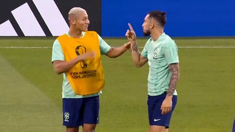World Cup favourites Brazil are all smiles as they train ahead of Switzerland
