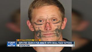 Central California deputies search for inmate with unusual face tattoos