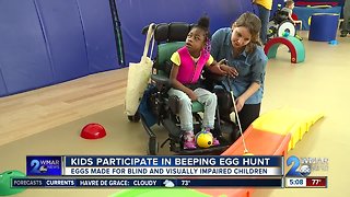 Blind, vision impaired students participate in egg hunt
