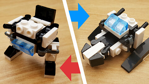 Space vehicle to robot mini LEGO brick transformer tutorial