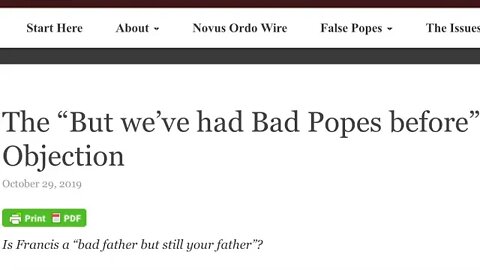 The “But we’ve had bad popes before!” Objection