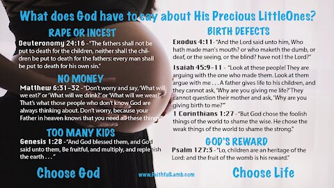 ONE MINUTE FOR GOD. Hard TRUTH: WHAT does God say about ABORTION? WOE unto the WORLD for offenses...