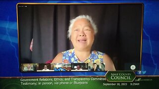 MAUI Gov Ethics Transparency Committee 9-18-23 Testifier 3