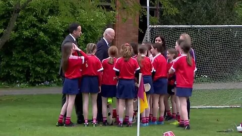Biden, Irish Taoiseach Watch A "Youth Gaelic Sports Demonstration"