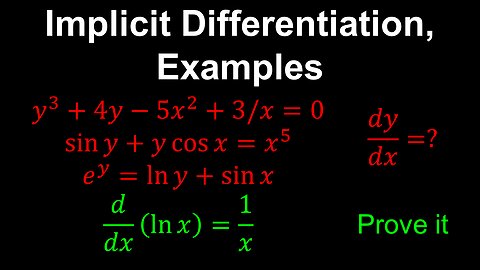 Implicit Differentiation, Examples - AP Calculus AB/BC