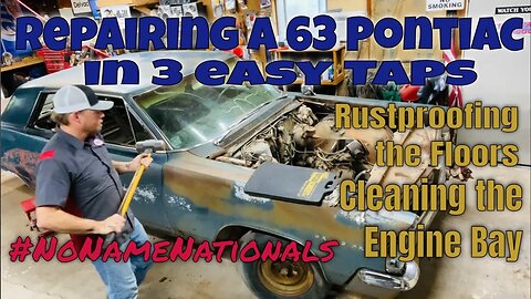 63 Pontiac Grand Prix -Rustproofing the Floor & Cleaning the Engine Bay