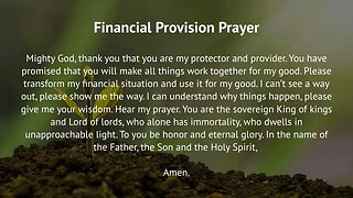 Financial Provision Prayer (Prayer for Financial Miracle)