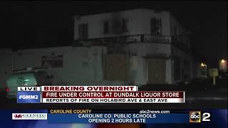 Fire rips through Holabird Discount Liquor in Dundalk