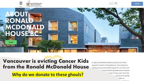 COVID Cultists to kick Kids out of Ronald McDonald House in Canada