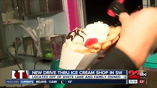 New Drive-Thru Ice cream shop opens during the covid-19 pandemic