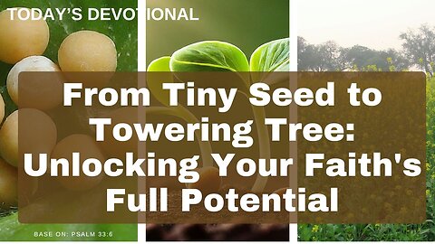 From Tiny Seed to Towering Tree: Unlocking Your Faith's Full Potential