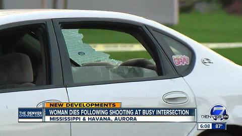 Woman shot Monday afternoon on Aurora road dies; police still looking for suspects