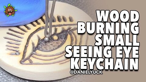 Wood Burning Small Eye Keychain
