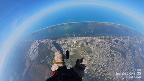 Sit fly skydiving over the beautiful Florida coast line at Skydive Sebastian