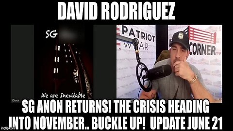 David Rodriguez & SG Anon Returns! The Crisis Heading into November - Buckle Up!