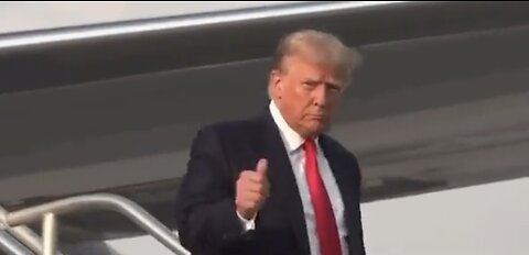 Trump Gives a Smile and a Thumbs Up as He Deplanes in Atlanta, Georgia