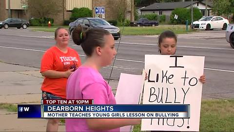 Mother teaches young girls lesson on bullying