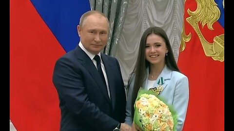 Putin met with Kamilla Valieva today. Beijing 2022 Olympic figure skater speech and awards