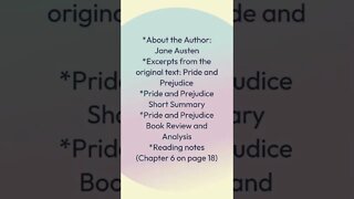 Book review: Pride and Prejudice by Jane Austen #shorts