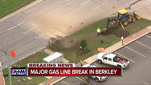 'Major gas main break' closes Woodward Ave. at 12 Mile in Berkley