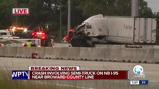 Semi crash causes lane closures on NB I-95