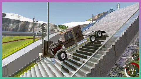 TruckFails | Trucks vs Dangerous Stairs #113 | BeamNG.Drive |TrucksFails