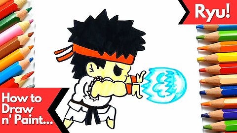 How to Draw and Paint Ryu from Street Fighter Chibi Version