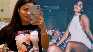 Katya-Elise Henry Shows Off New Tyler Herro Mean Mug Shirt During Trip To The Gym