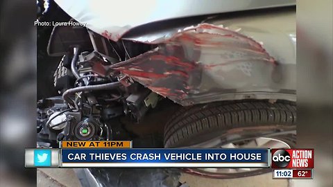 Thieves crash car while backing out of victim’s driveway