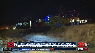 Train derailed late Thursday night in Sacramento