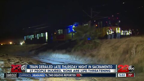 Train derailed late Thursday night in Sacramento