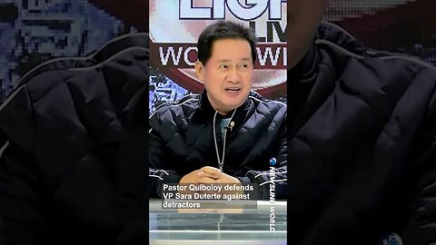 Pastor Apollo C. Quiboloy defends VP Sara Duterte against detractors