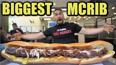 WORLDS BIGGEST MCDONALD’S ‘MCRIB’ CHALLENGE! It’s Back! McDonald's BBQ Rib Sandwich Challenge