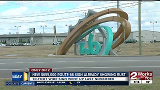 New $655,000 Route 66 sign already showing rust