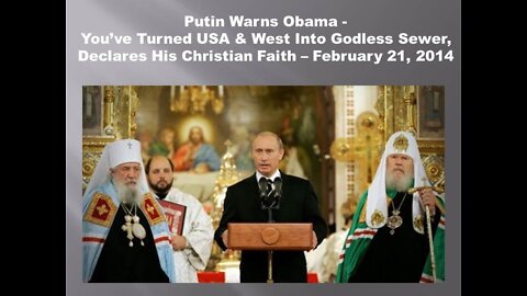 A Brief Look - The Christian Faith of Vladimir Putin