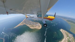 Flight to Plum Island in Piper Super Cub