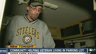 Community helping veteran living in Walmart parking lot