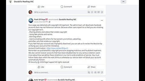 How to remove copyright spam from Facebook reviews