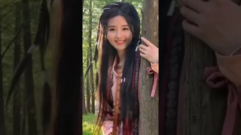 Super Cute Chinese Girl Is Out In Nature With Her Smile