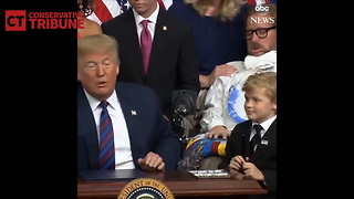 Little Boy Tries To Hug Trump 3 Times, Trump Notices And Gives Him 3 Hugs Back
