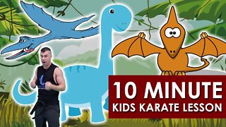 KIDS DINOSAUR ONLINE KARATE CLASS | Episode 1 - KIDS FIGHT A T-REX!