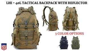 LHI 40L Tactical Backpack with Reflectors