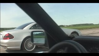 Mercedes SL55 AMG V8 Kompressor vs BMW M3 E30 V10 S85 M5 powered