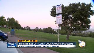 Parents say off-leash dogs causing problems